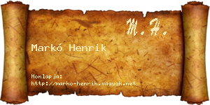 Markó Henrik névjegykártya