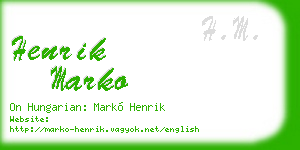 henrik marko business card
