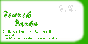 henrik marko business card